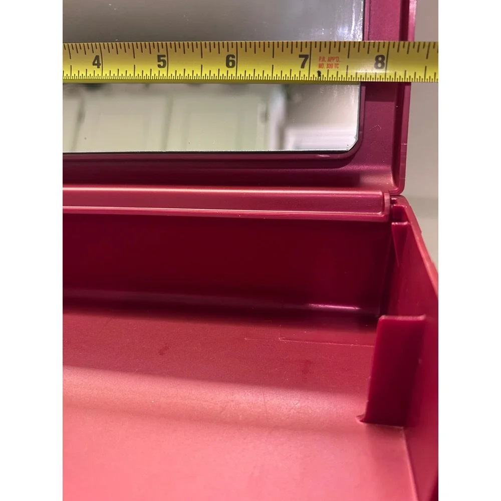 Caboodles Makeup Case Burgundy Train Cosmetic Organizer Mirror 12